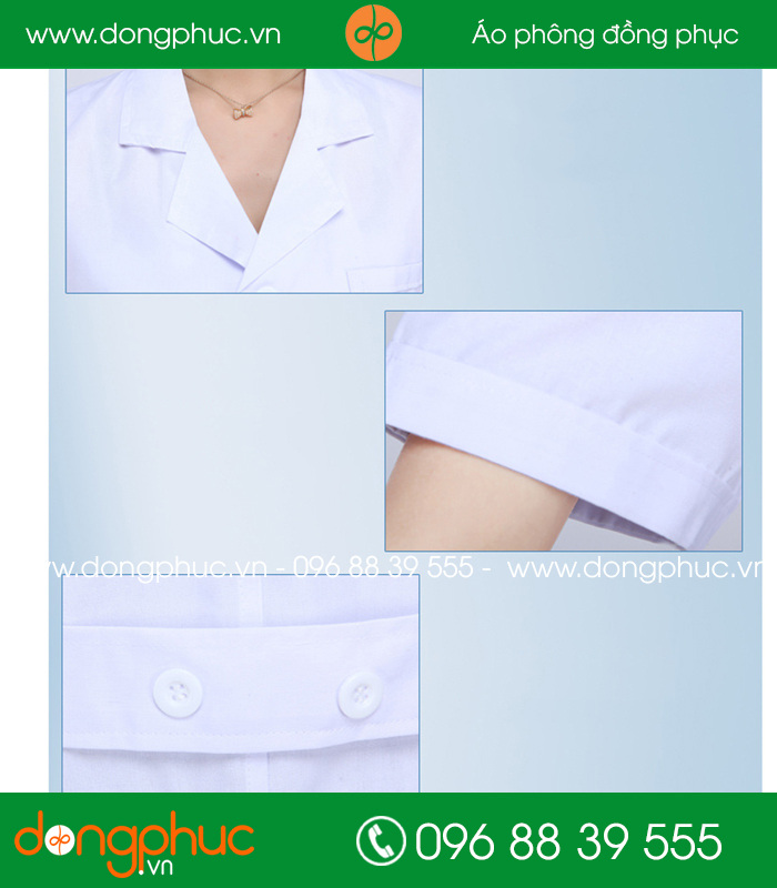 Áo blouse đồng phục y tá - Bác sĩ màu trắng 